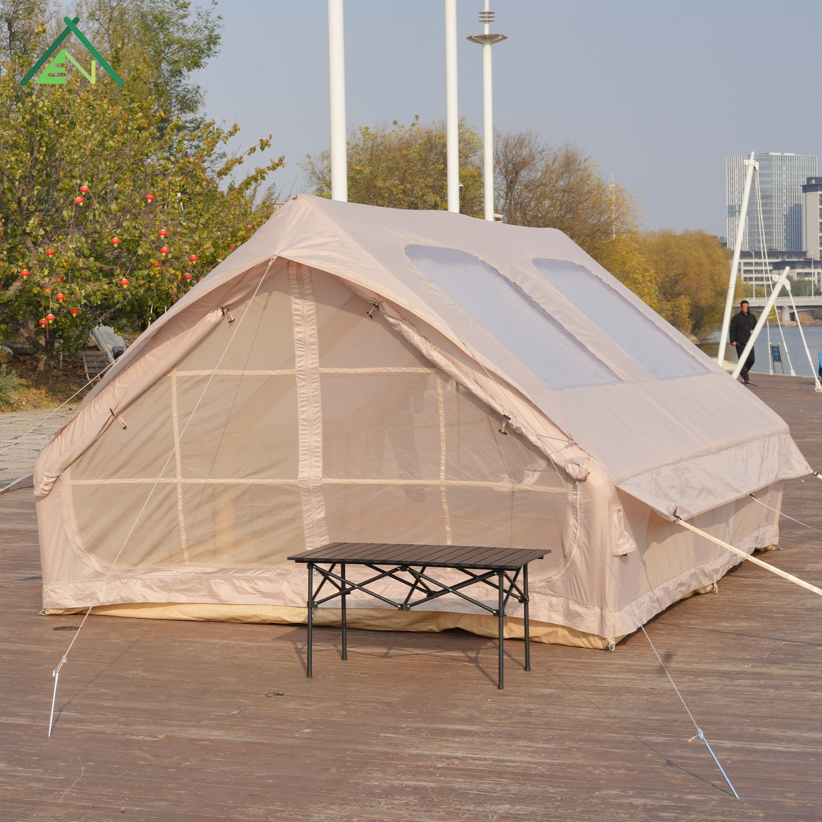 LITAIANTOUR AT-12-45L Lightweight Inflatable Tent with Double Doors and Skylights