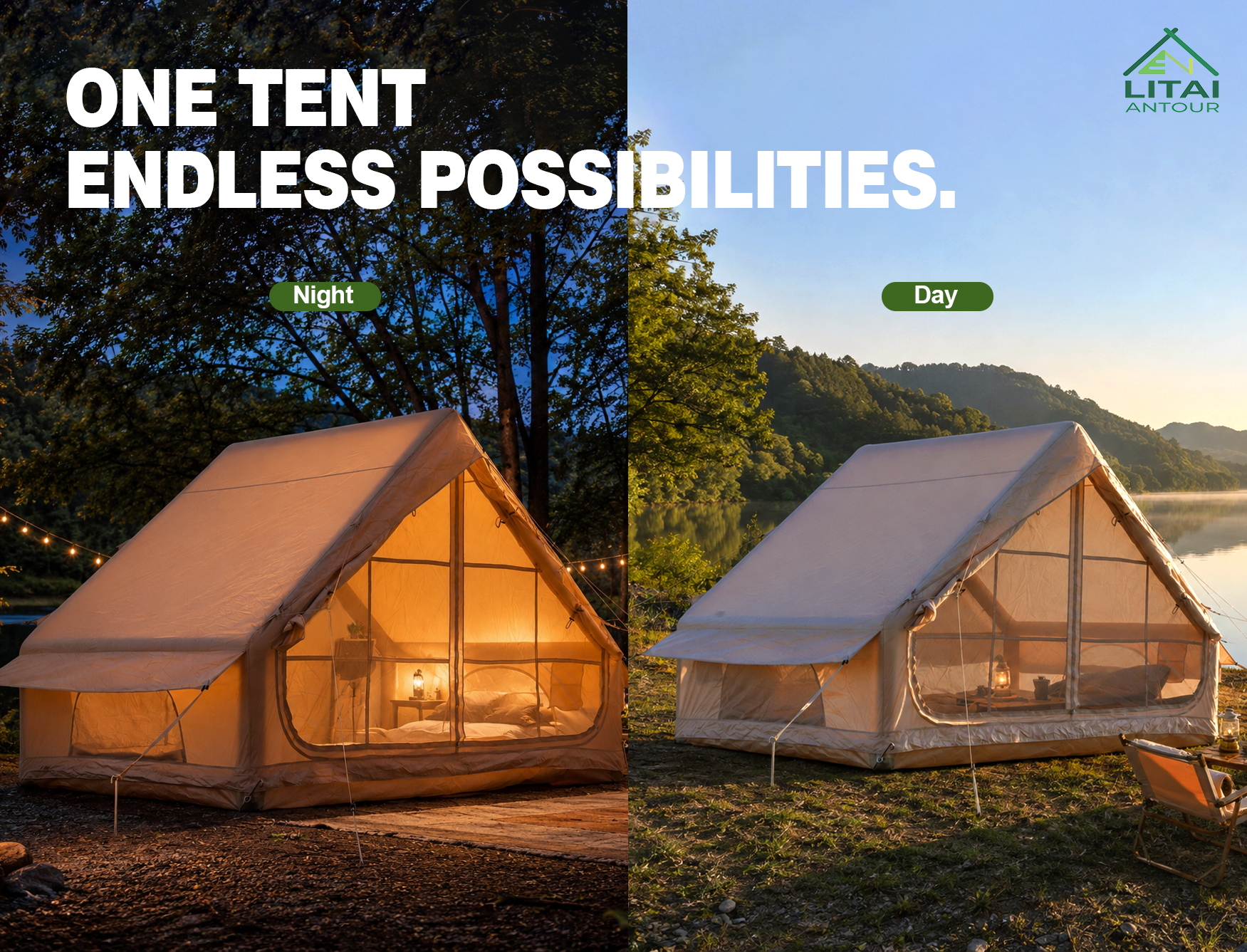 Close view of <a href=https://www.cntjtent.com/Inflatable-tent.html target='_blank'>inflatable tent</a> fabric and fire-retardant coated material